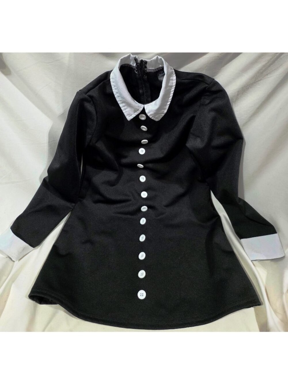 WEDNESDAY ADDAMS FAMILY black dress Spirit Halloween Costume youth girl sz SMALL